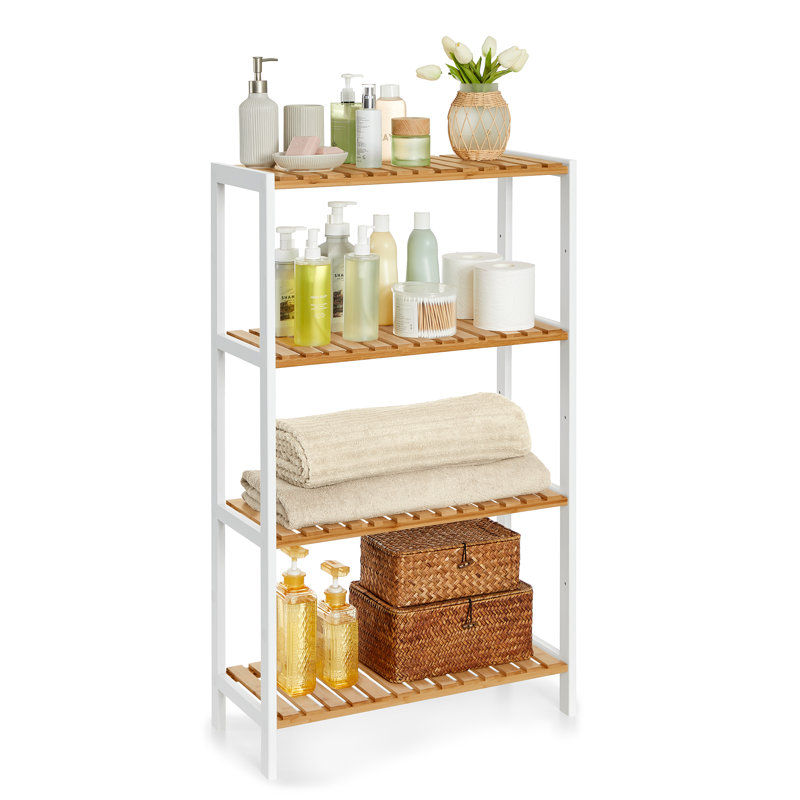 60cm W Bamboo / Rattan Shelving Unit, Natural