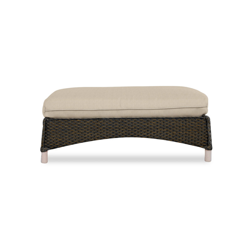 Mandalay Outdoor Ottoman, Decorline Navy, Mink