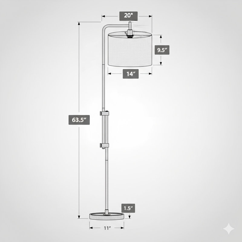 Lighting, H 63 po, lampe sur pied, laiton métallique, abat-jour ivoire / crème, contemporain