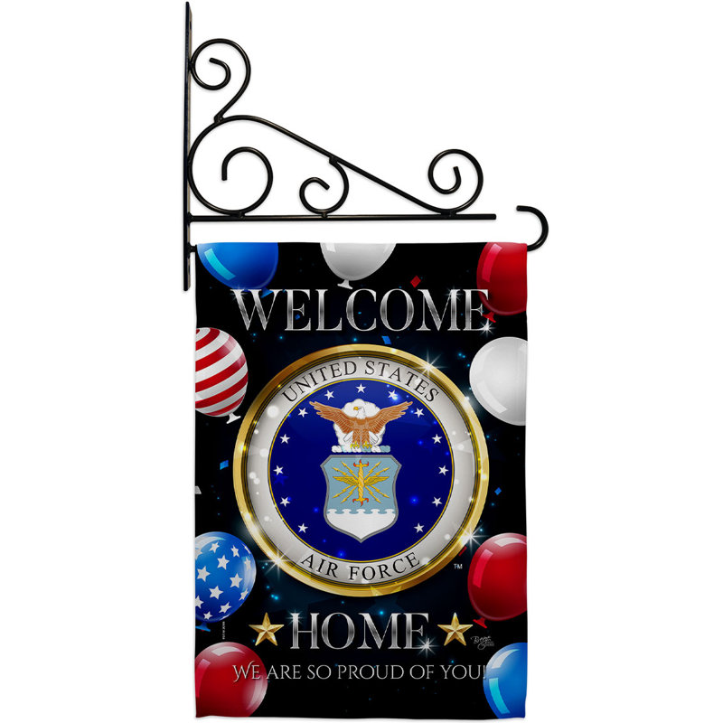 Double Sided 18.5 in. H x 13 in. W Polyester Flag set
