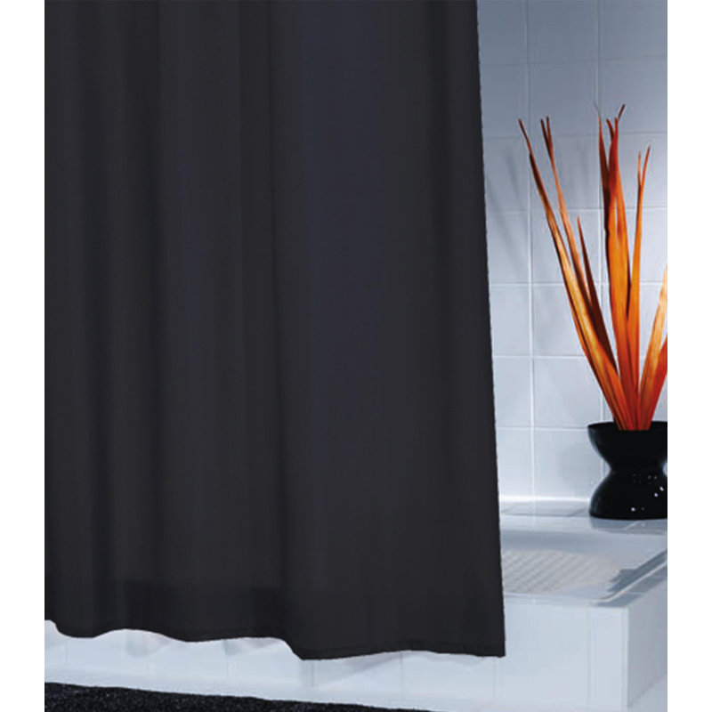 Madison Stuff Polyester Shower Curtain, Black
