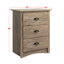 Table de chevet de style campagnard avec 3 tiroirs, rangement traditionnel pour chambre à coucher, salon, bureau, l 16 po x l 23 po x H 29 po Cansel-685126642