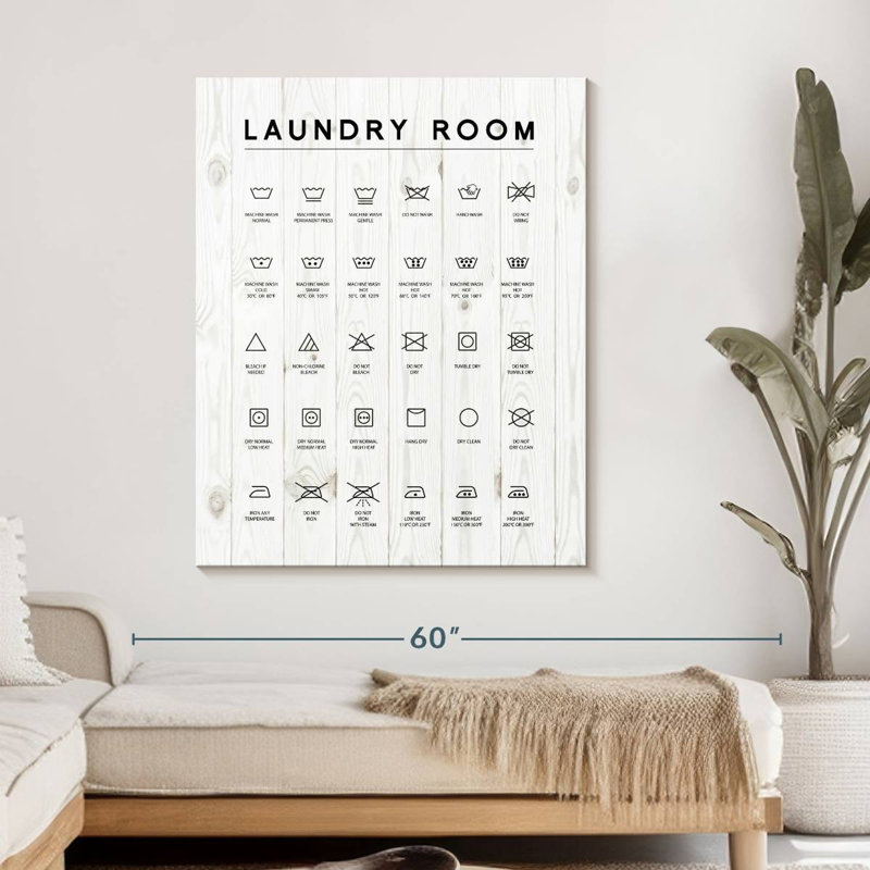 " Laundry Room Guidelines " Print, 45" H x 36" W x 1.25" D