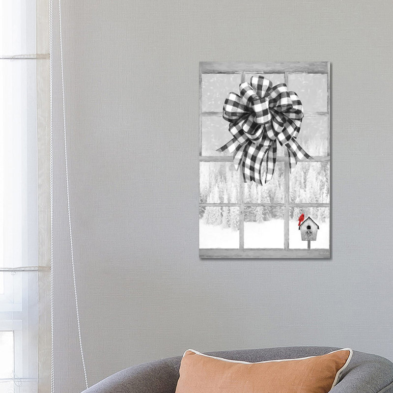 Christmas Birdhouse With Bow by Lori Deiter - Wrapped Canvas Painting, 66.04 cm H x 45.72 cm W x 3.175 cm D