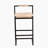 Set Of 2 Water Hyacinth Woven Bar Stools With Back Support Counter