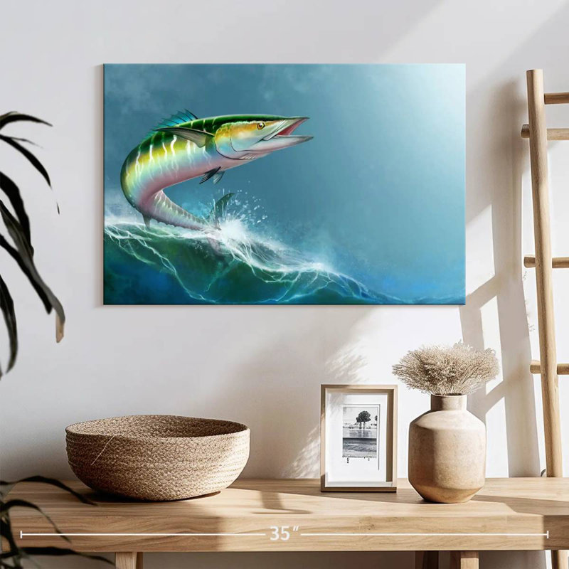 Brampt Wave Riding Wahoo Fish, 16" H x 24" W