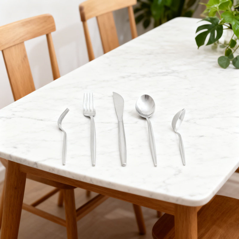 Ensemble de couverts 20 pièces en acier inoxydable, ensemble de couverts à finition mate pour 4, ustensiles de cuisine durables et lavables au lave-vaisselle