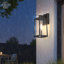 Applique murale d'extérieur 1 lumière avec cadre rectangulaire en aluminium imperméable 13,46 po Bostock, homologué UL-481069901