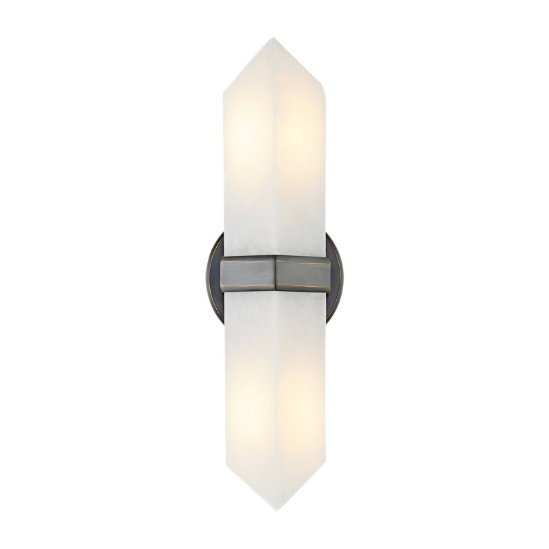 Valencia Urban Bronze 15'' Alabaster Stone 2-Light Vanity Light