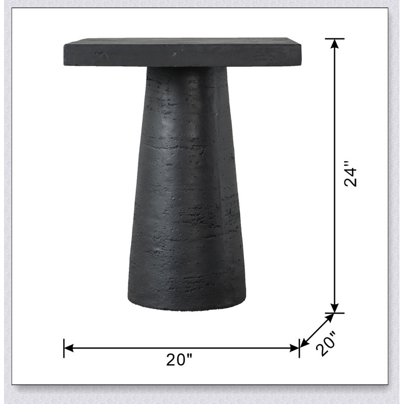 Square Side Table with Pedestal Base