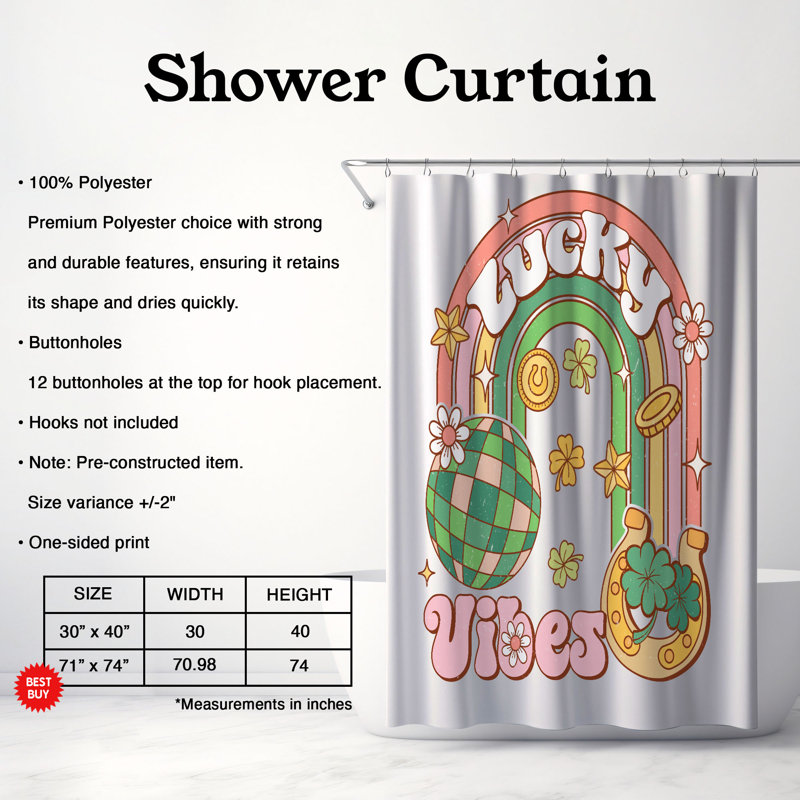 Dace Shower Curtain, 74"H x 71"W