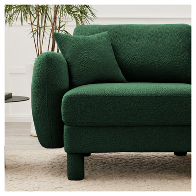 Canapé-lit en tissu Emerald Green Boucle