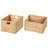 Rectangular Natural Water Hyacinth Hand Woven Rattan Wicker Storage Basket Set with Iron Wire Frame-1078727218