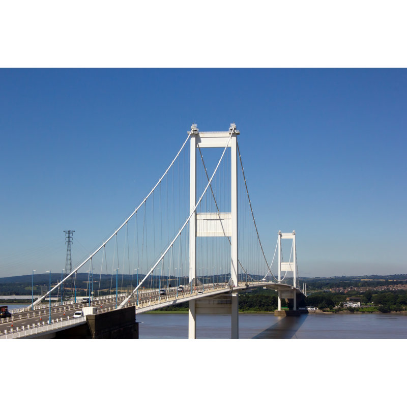 Severn Bridge, England by Liubou Zieba - Wrapped Canvas Print, 30cm H x 46cm W