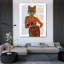 «Bungalow Rose Fab», reproduction d'art sur toile tendue, «Fox in Orange, Portrait»-1694352123