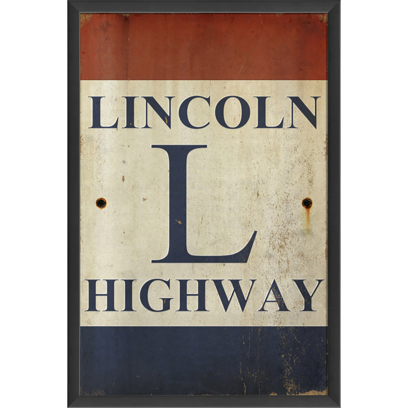 « lincoln autoroute », art textuel encadré Sign