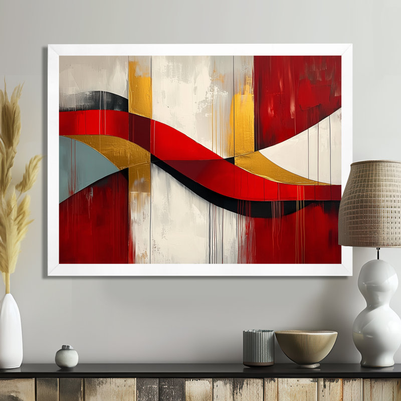 «Sub subtile terrain of Volcano Colors II», art mural abstrait minimaliste, H 30 po x l 40 po, Cadre simple, Blanc