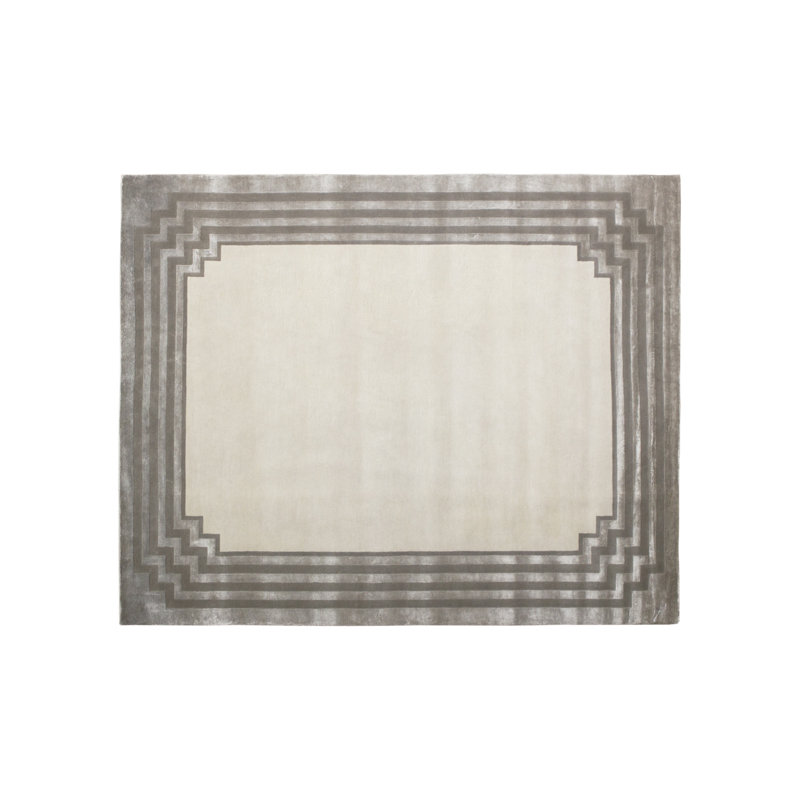 Vero Geometric Area Rug, Rectangle 10' x 14', Ivory/Silver/Dark Gray