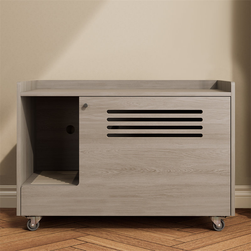 Gray Cat Litter Box Enclosure