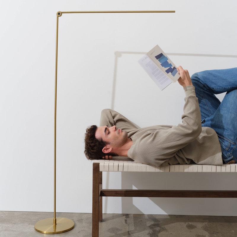 Libra Brass Adjustable LED Floor Lamp with 3-Way Switch