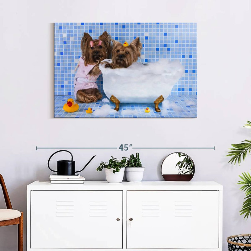 Bubble Bath Dogs, 24" H x 36" W