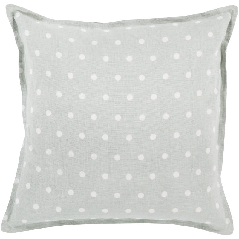 Slate Polka Dot Cotton Square Throw Pillow