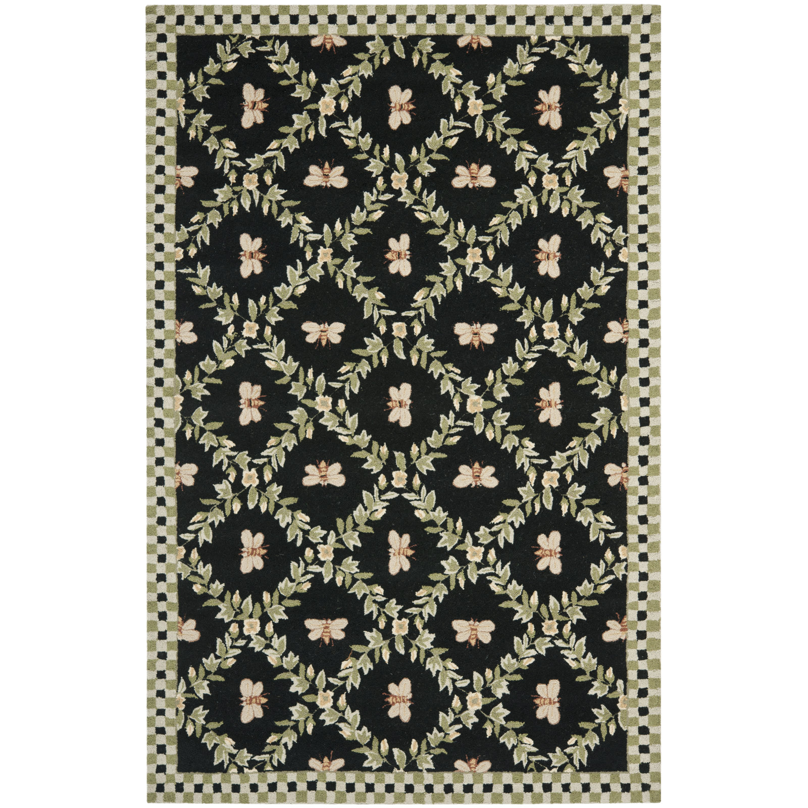 Hand-Hooked Wool Southwestern Rug, Rectangle 5'3" x 8'3"