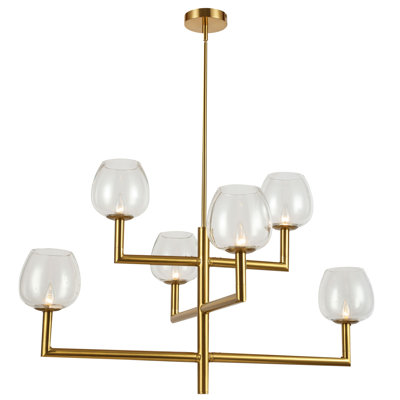 Lustre linéaire moderne de style bougie 6 lumières Nora