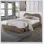 Structure de lit de chambre à coucher blanche avec tête de lit courbée et capitonnée Boucle-1148880204-1148880242