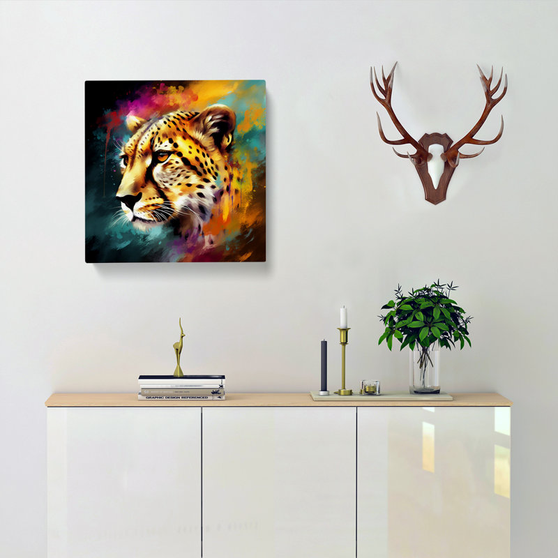 Cheetah Abstract Art No.2 - Wrapped Canvas, 35cm H x 35cm W x 3cm D