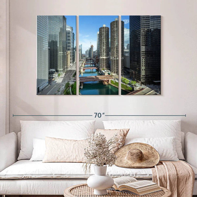 Tergel Chicago Riverside Towers, H 32 po x l 50 po