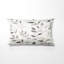 Coussin décoratif oriental à motif de feuilles Wabi gris-125945659