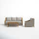 Carlton 3 Piece Rattan Sofa Seating Group with Sunbrella Cushions.