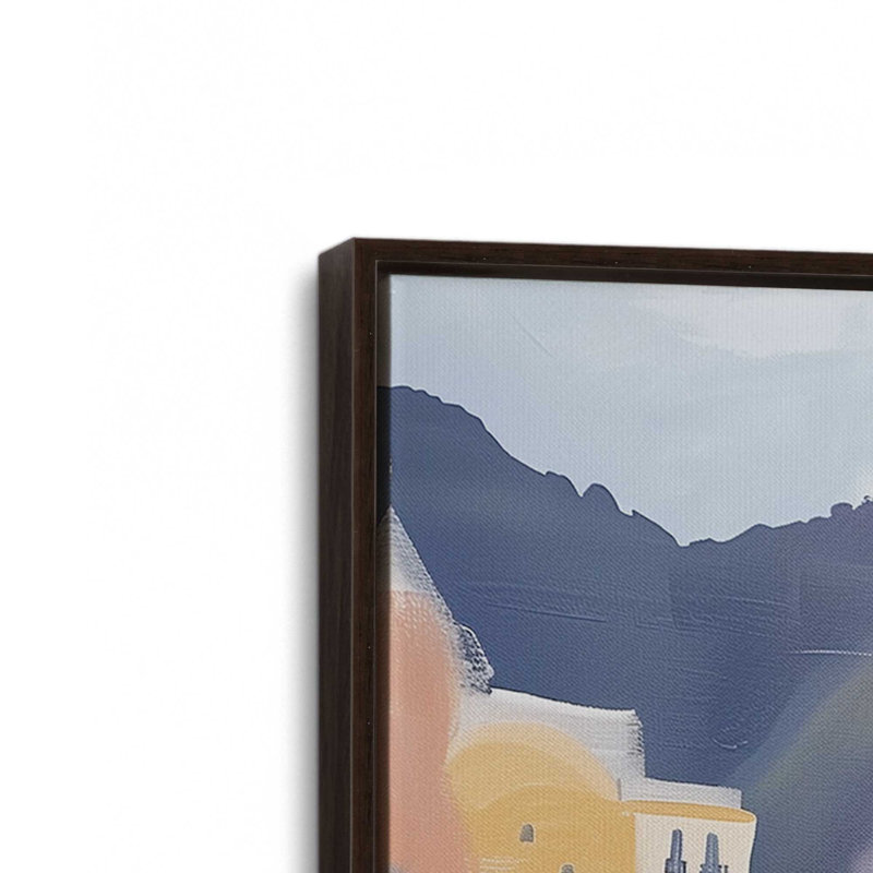 Rives dorées d'Amalfi I, H 31 po x l 21 po, Cadre flottant, Espresso