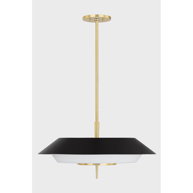 Luminaire suspendu 4 lumières Westport, Noir/laiton antique
