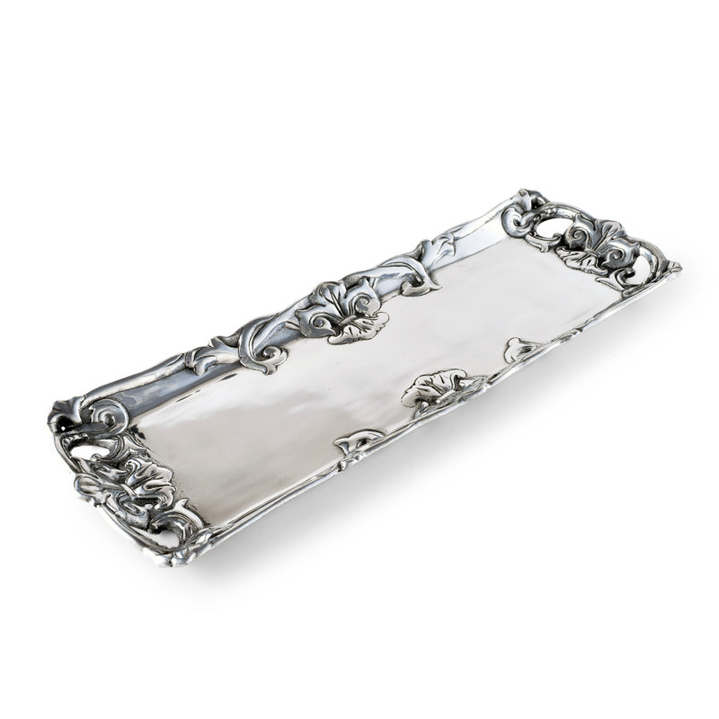 Fleur De Lis Metal Decorative Tray