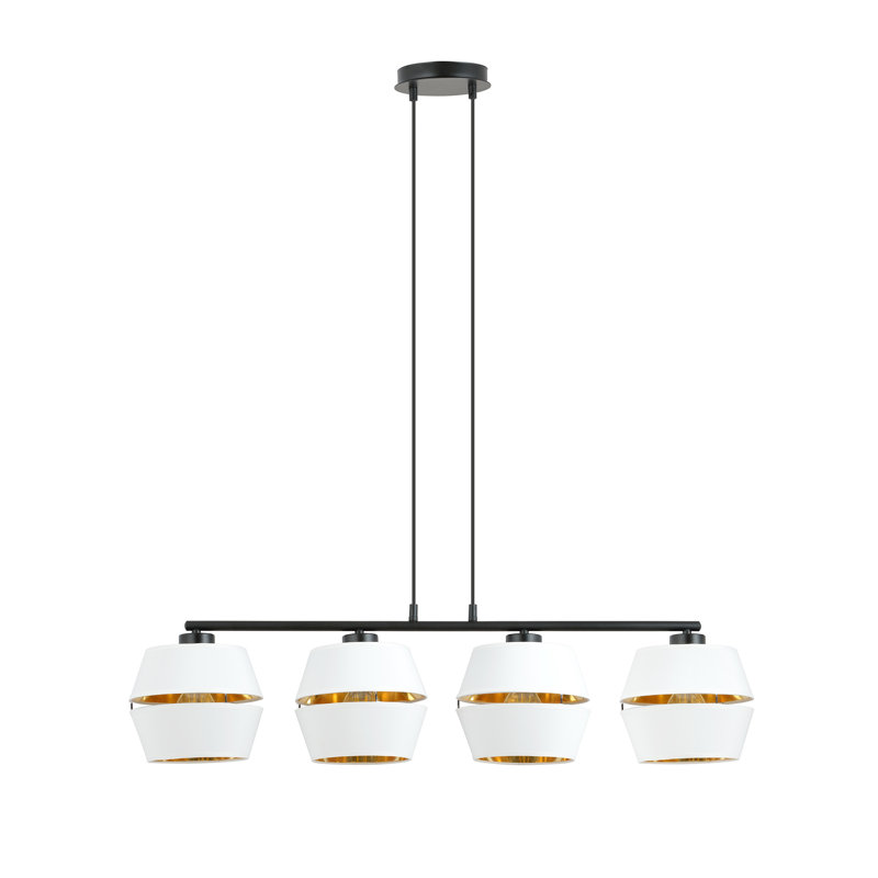 Iesha 4 - Light Steel Pendant, White/Gold