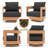 Frances Eucalyptus Outdoor Swivel Chairs (Set of 2)-1145212981