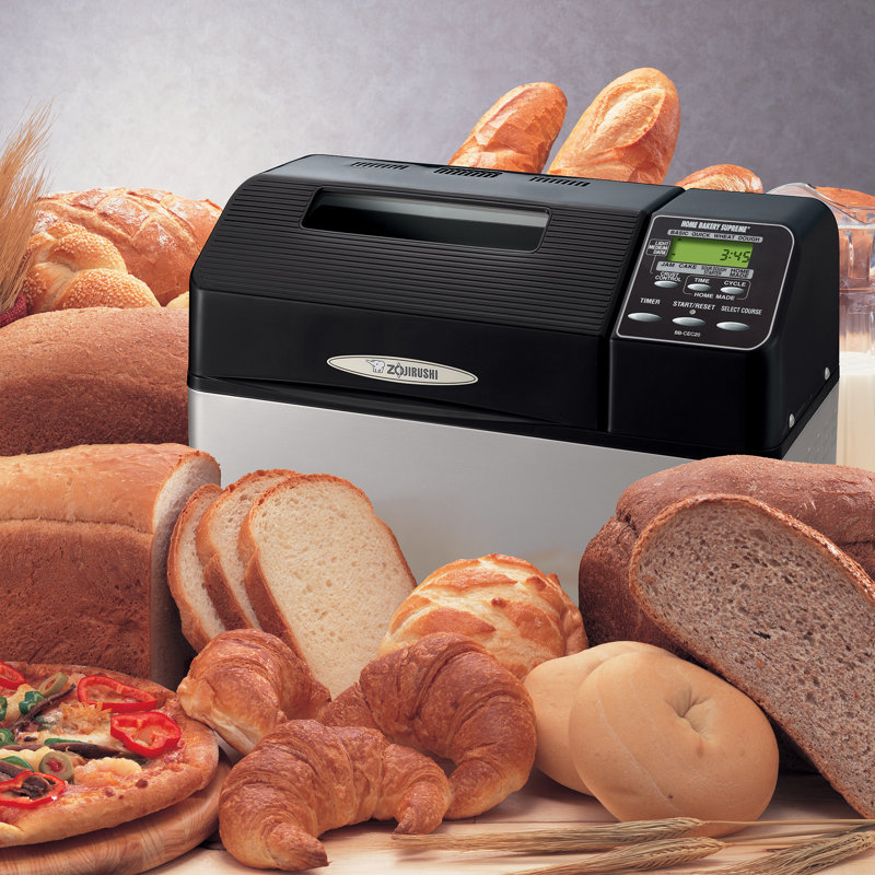 Zojirushi Black Stainless Steel 2lb Breadmaker with Delayed Start