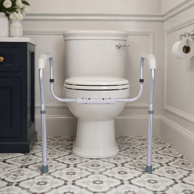 Toilet Safety Rails Adjustable Bathroom Safety Frame for Elderly Disabled Handicap