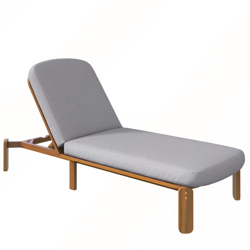 Chaise longue réglable pour l'extérieur avec coussins épais et dossier à 3 positions pour la détente sur le patio ou la piscine
