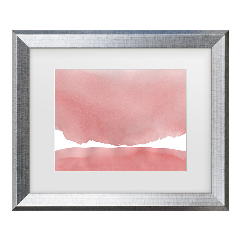 Art encadré Amini54 Minimal Pink Abstract 04, H 19,5 po x l 23,5 po, Cadre argenté