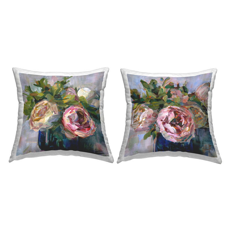 Ensemble de 2 coussins décoratifs roses et roses modernes par Borcherding