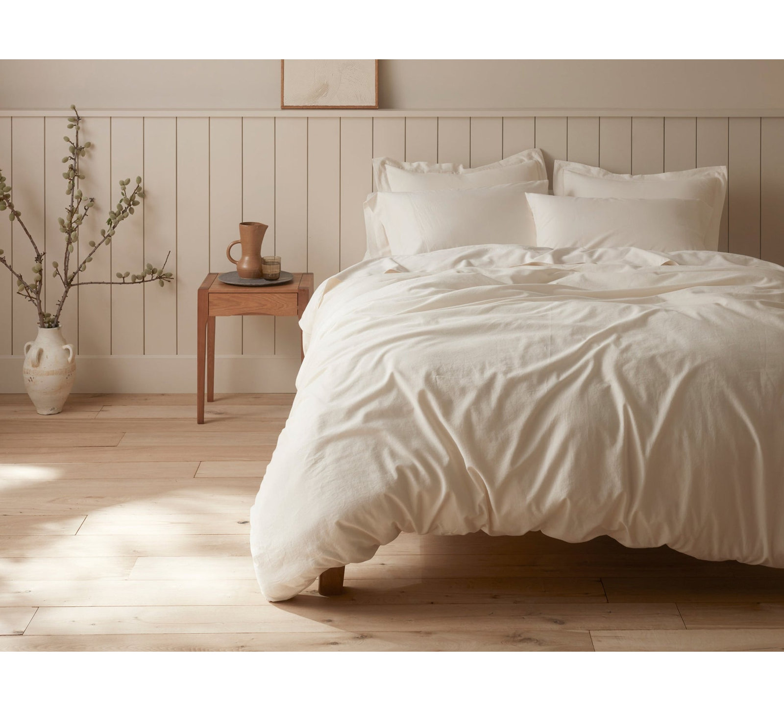 Cloud Soft Organic Sateen Duvet Cover Set, King/Cal King Duvet Cover, Undyed