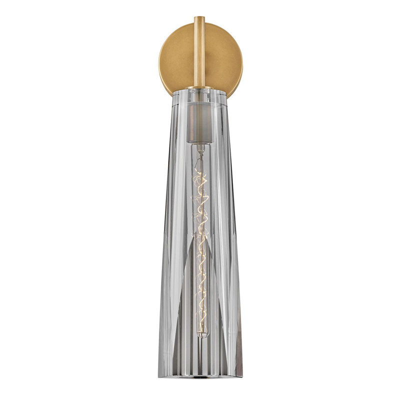 Cosette 1 - Light Dimmable Armed Sconce, Smoked Crystal