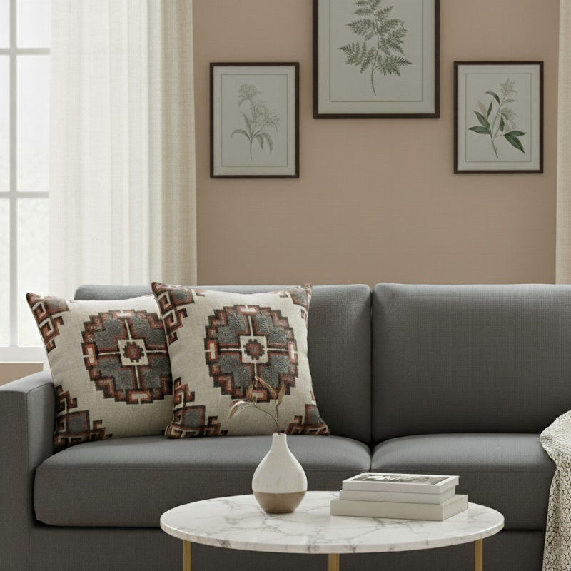 Ensemble de coussins décoratifs 100% coton Analee