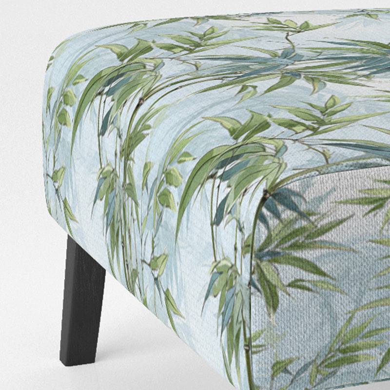 Fauteuil de chambre rembourré C, Bambou tropical zen III