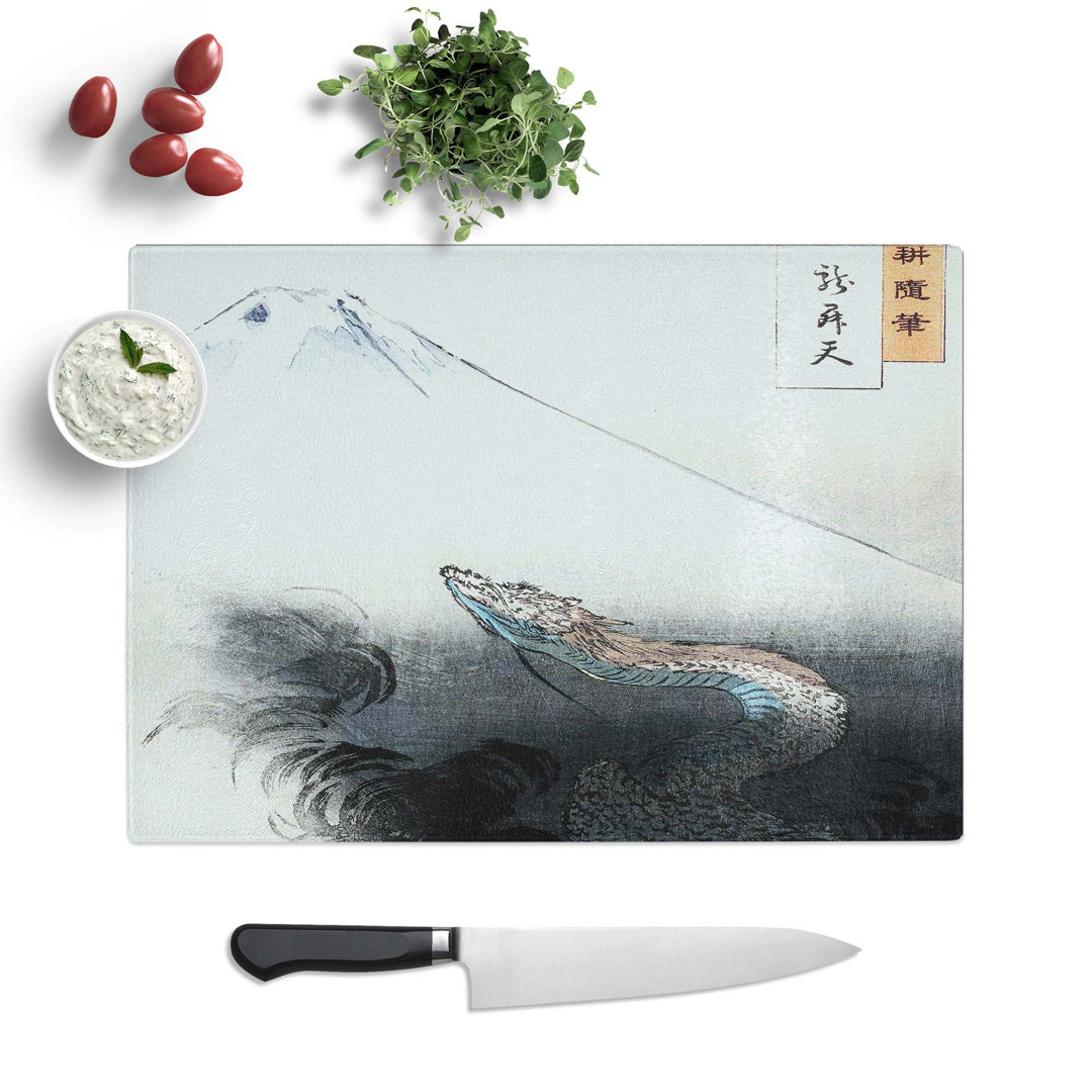 Tempered Glass Rising Dragon by Ogata Gekko Chopping Board