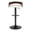 Tabouret de bar contemporain réglable avec pivotant 17,5 x 19 x 39 en similicuir 2 pièces noir