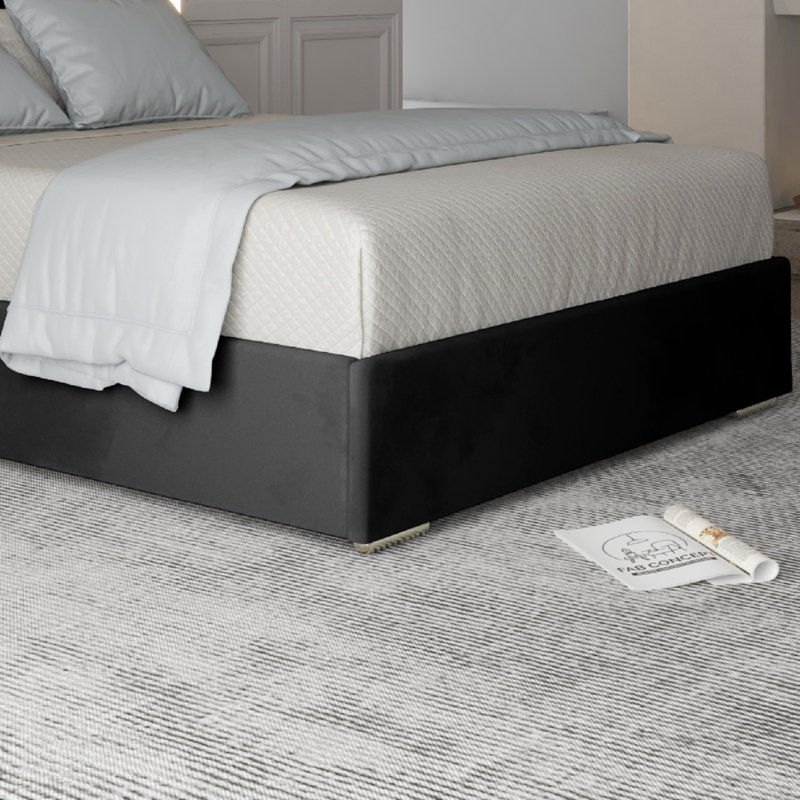 Anatalia Upholstered Bed, Black, Kingsize (5')